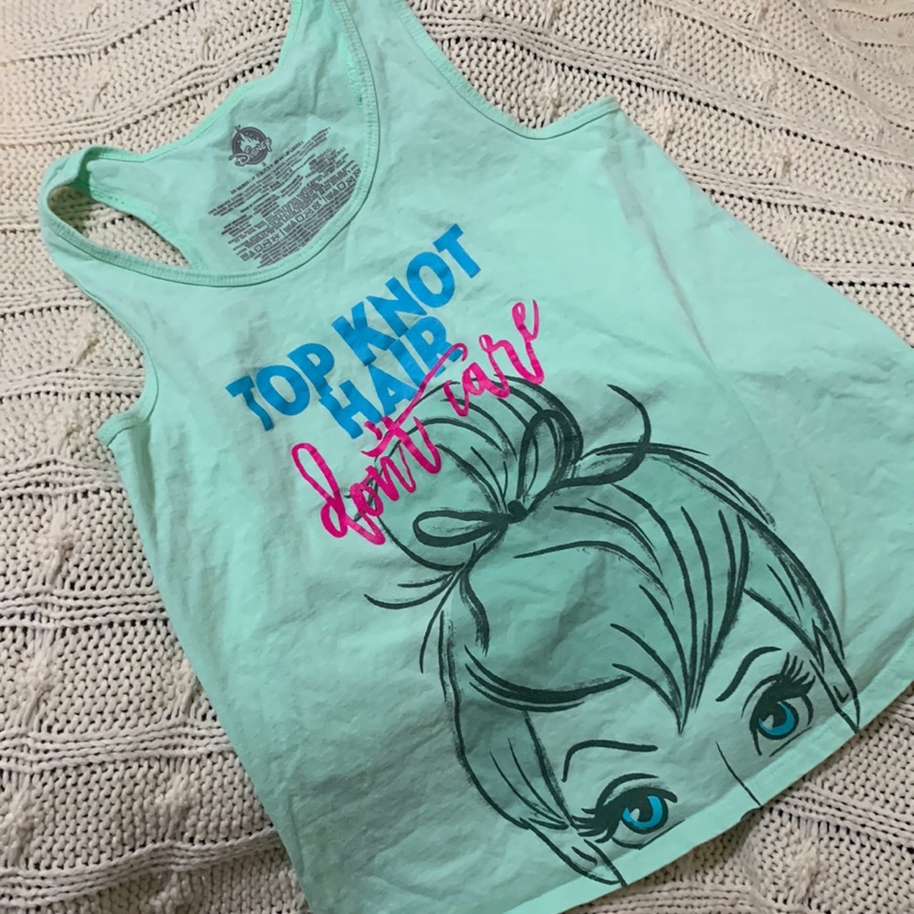 🪄 🏰  TINKERBELLE RARE Disney Parks Tee • TINK Top Knot Tank • fits Child L XL - Picture 13 of 14